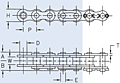Dimensions<!--Solid Bushed/Solid Roller Chains--> Dimensions<!--Solid Bushed/Solid Roller Chains-->